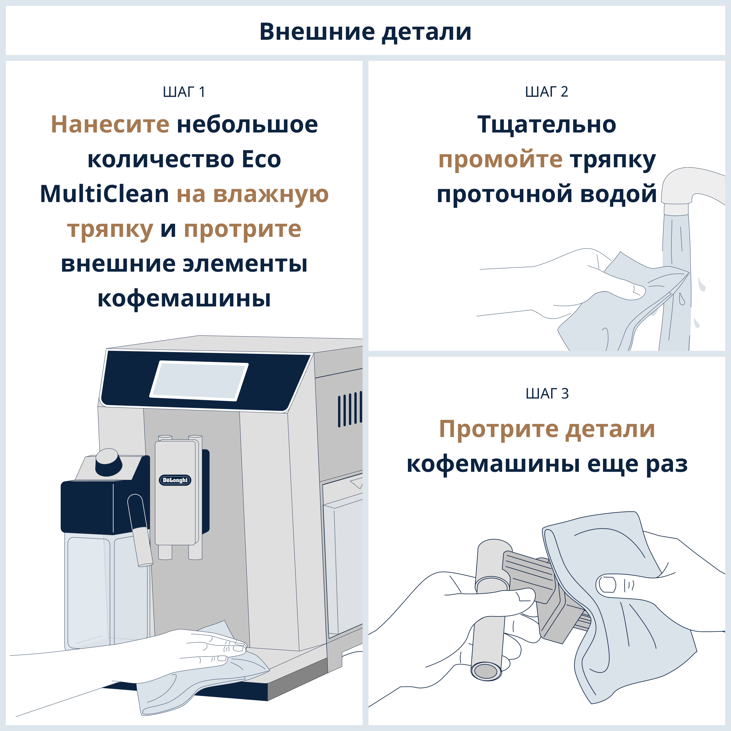 Чистящее средство для кофемашины DeLonghi Eco Multiclean DLSC550 купить в Казахстане
